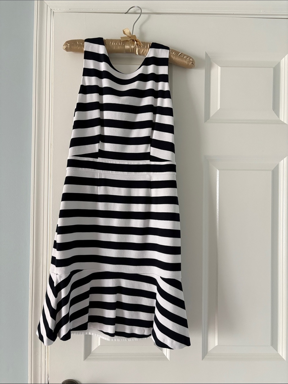 Banana Republic Black and White Striped Midi Dress